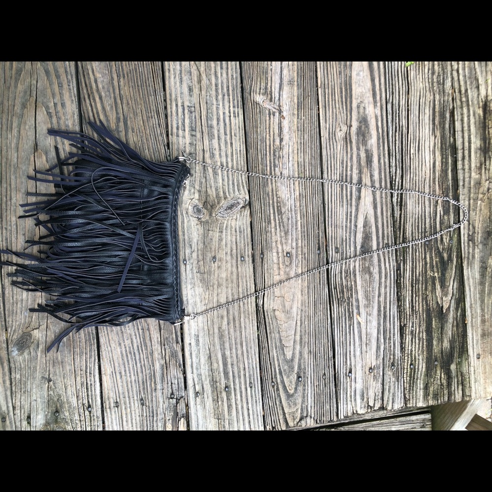 Black fringe women’s purse
